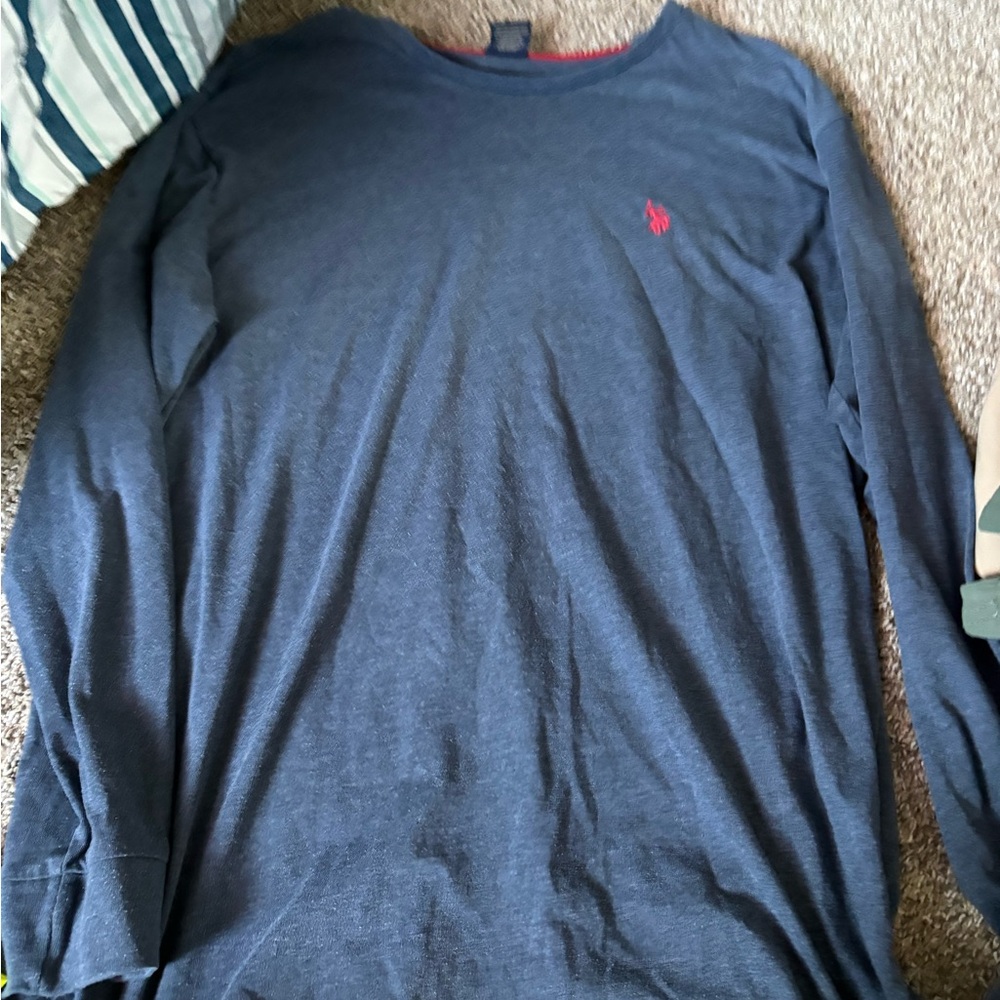 Men's Navy Blue Long Sleeve Shirt